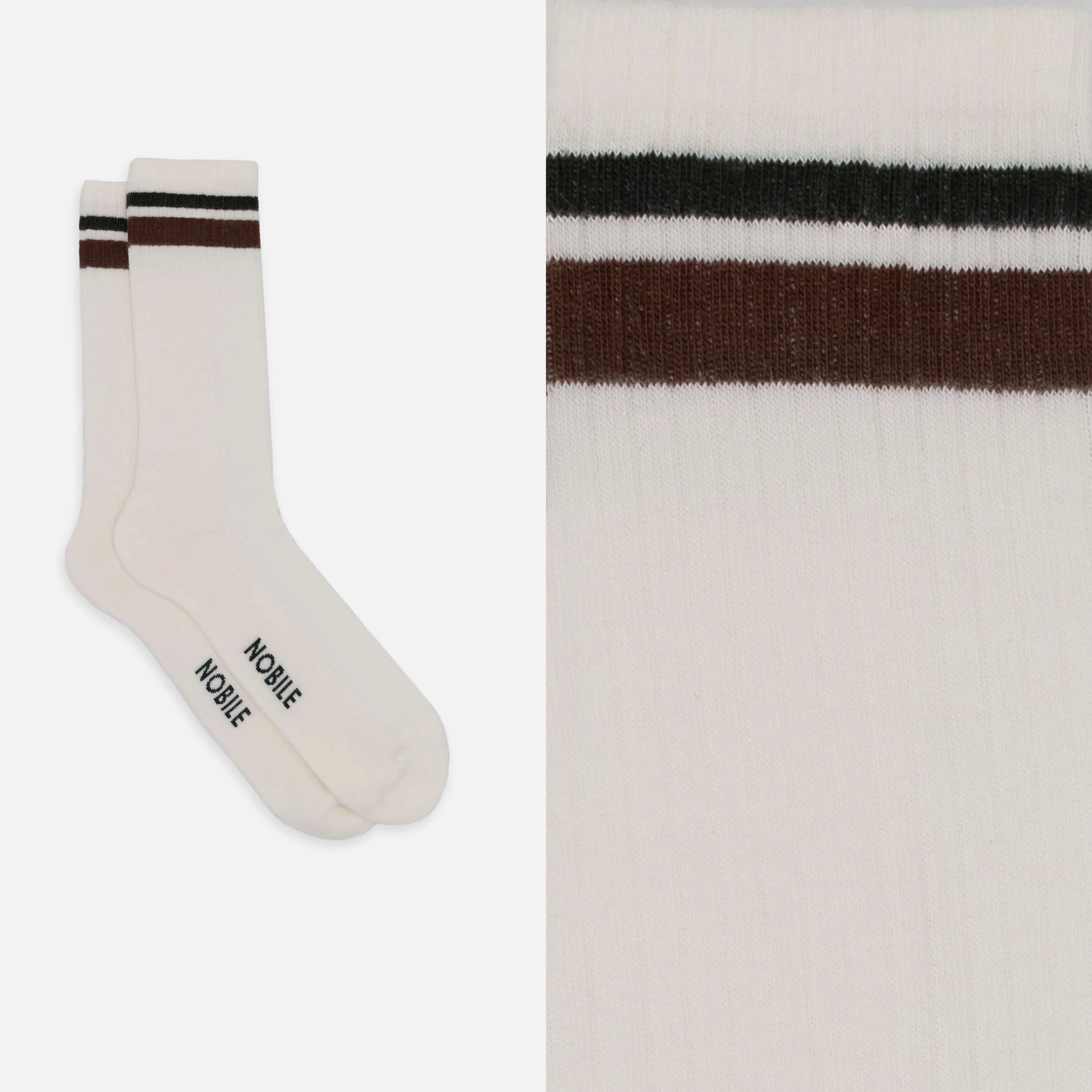 Calza sportiva in cotone bio a righe - Image 6
