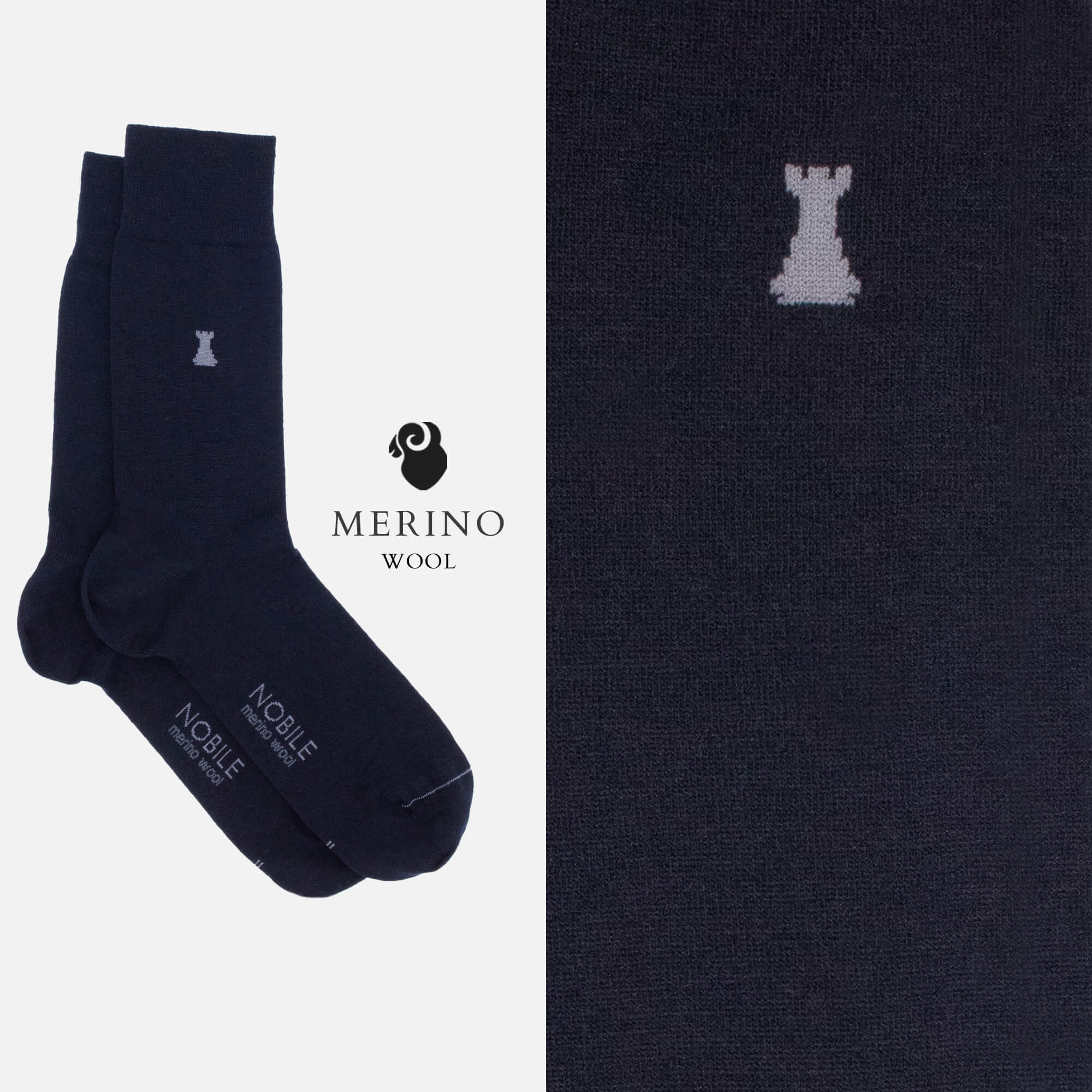 Blu Merino - Box da 6 calze corte in lana Merino Blu - Image 2