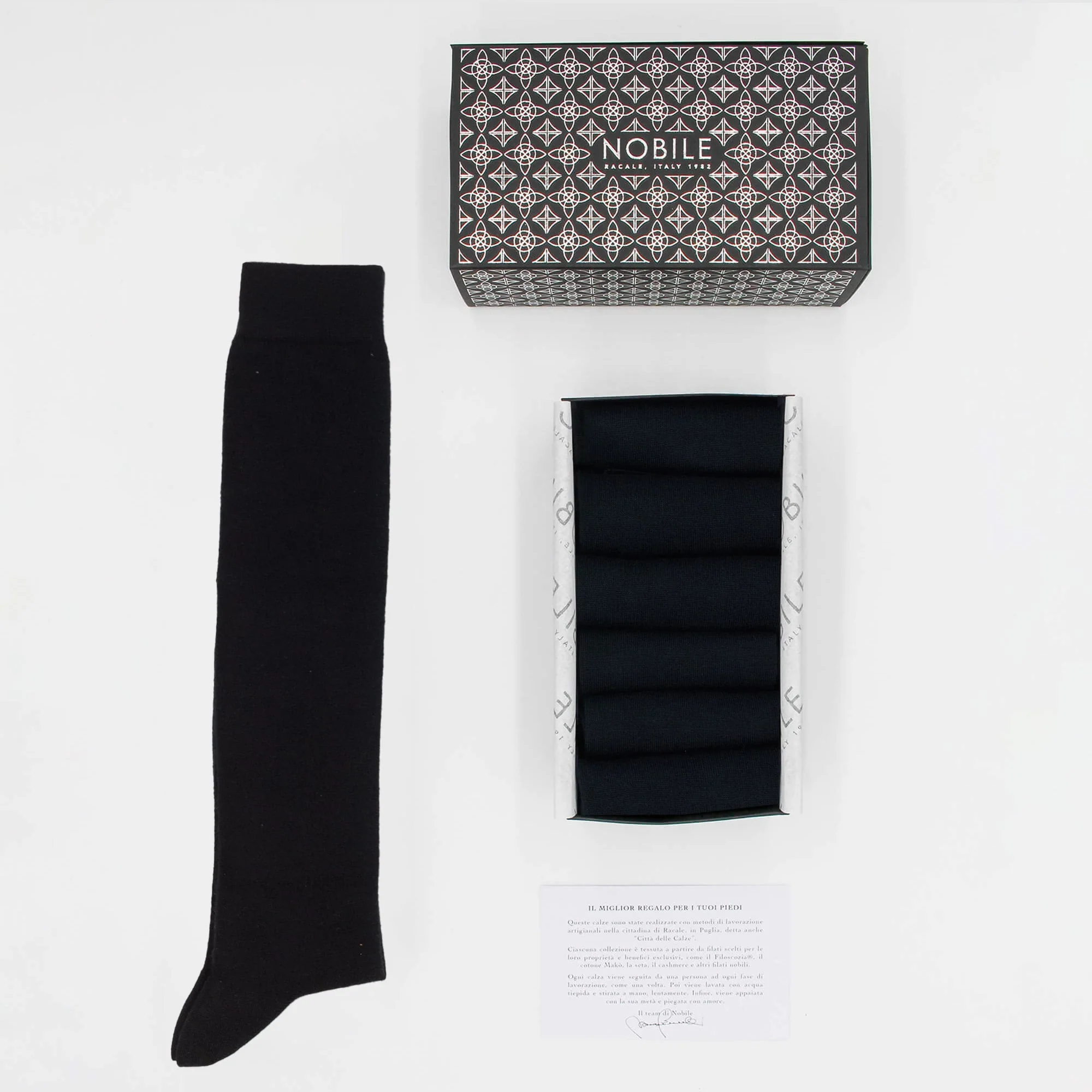 Box Calze Lunghe in cashmere di Capra Hircus - 6 paia nero