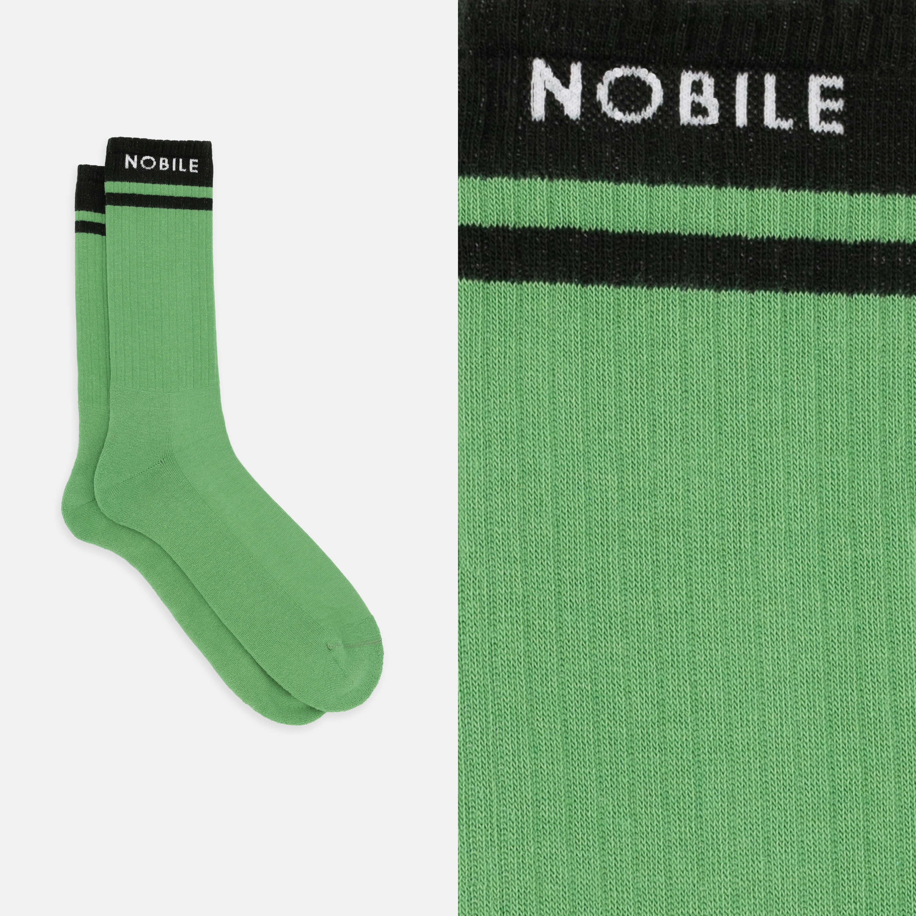 Calza sportiva in cotone bio con scritta Nobile - Image 7