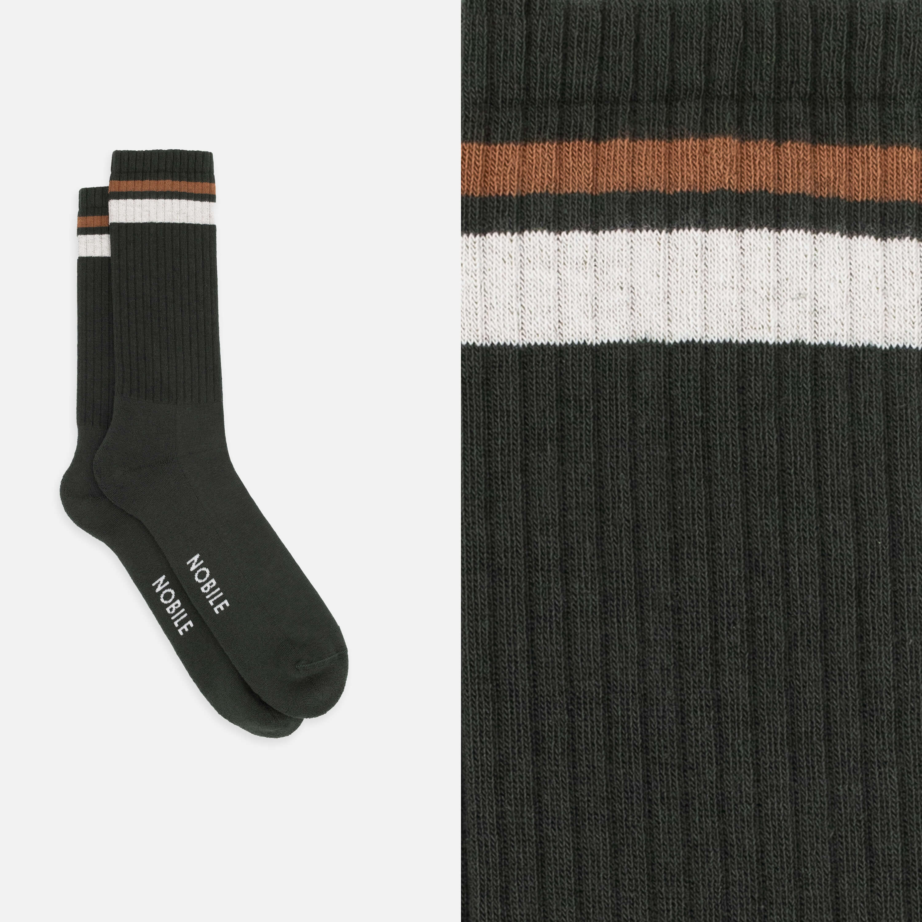 Calza sportiva in cotone bio a righe - Image 9