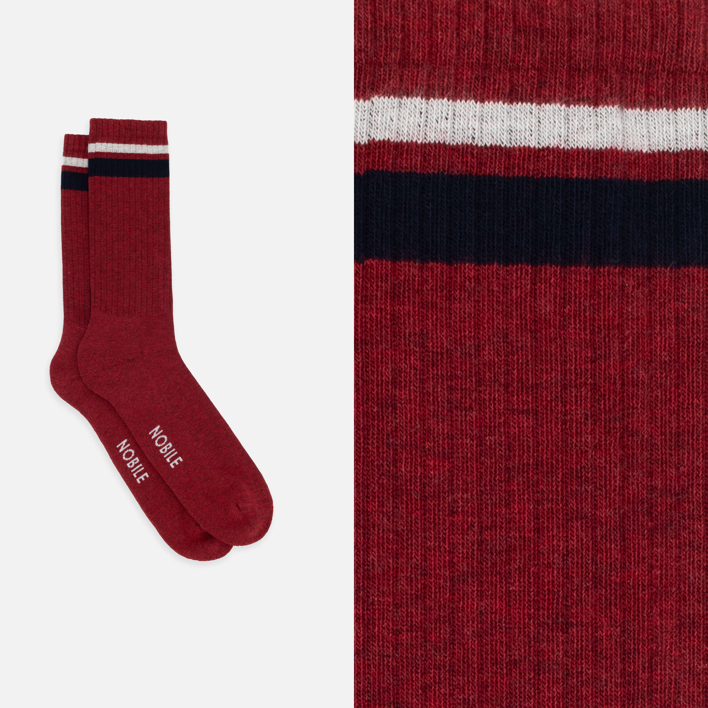 Calza sportiva in cotone bio a righe - Image 7