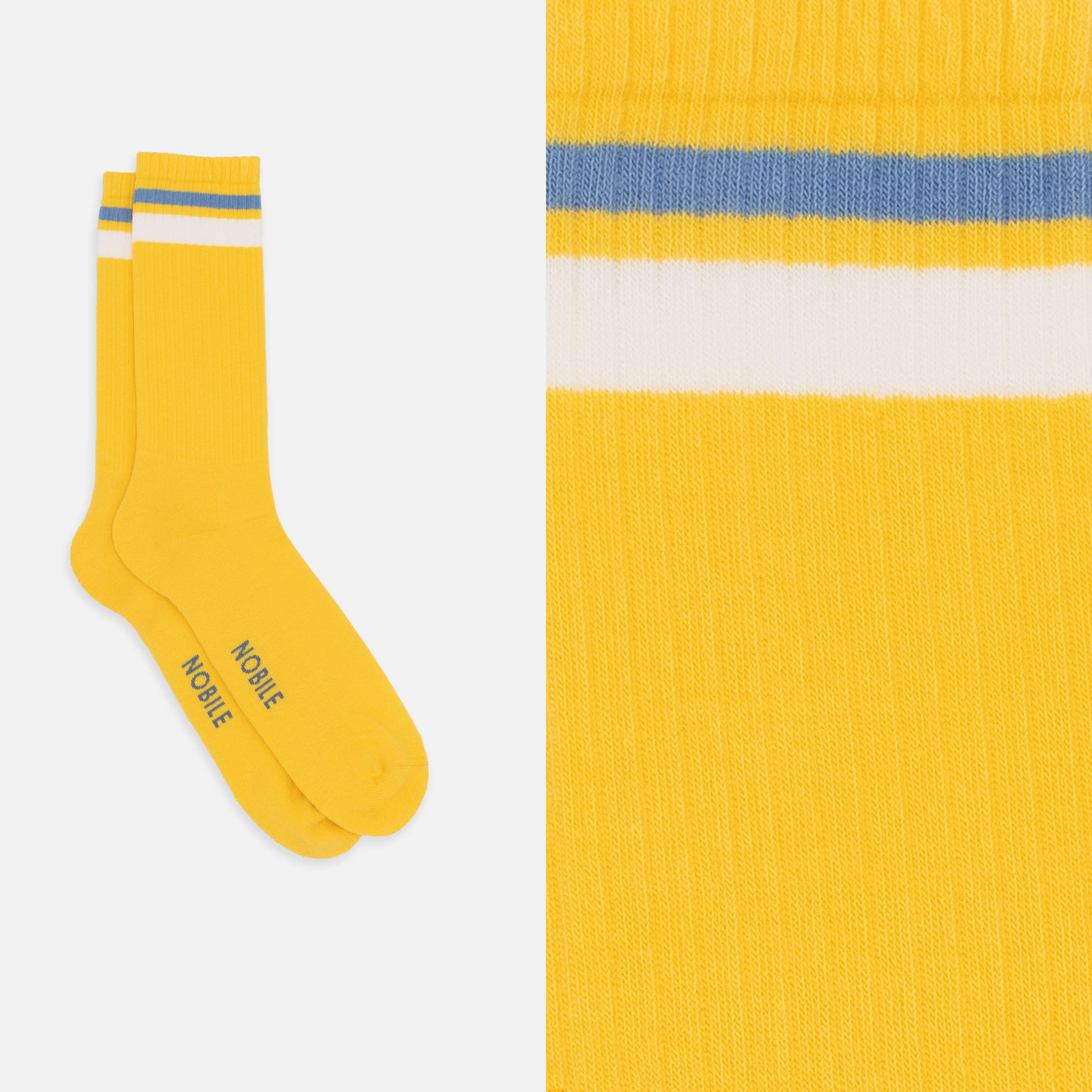 Calza sportiva in cotone bio a righe - Image 4