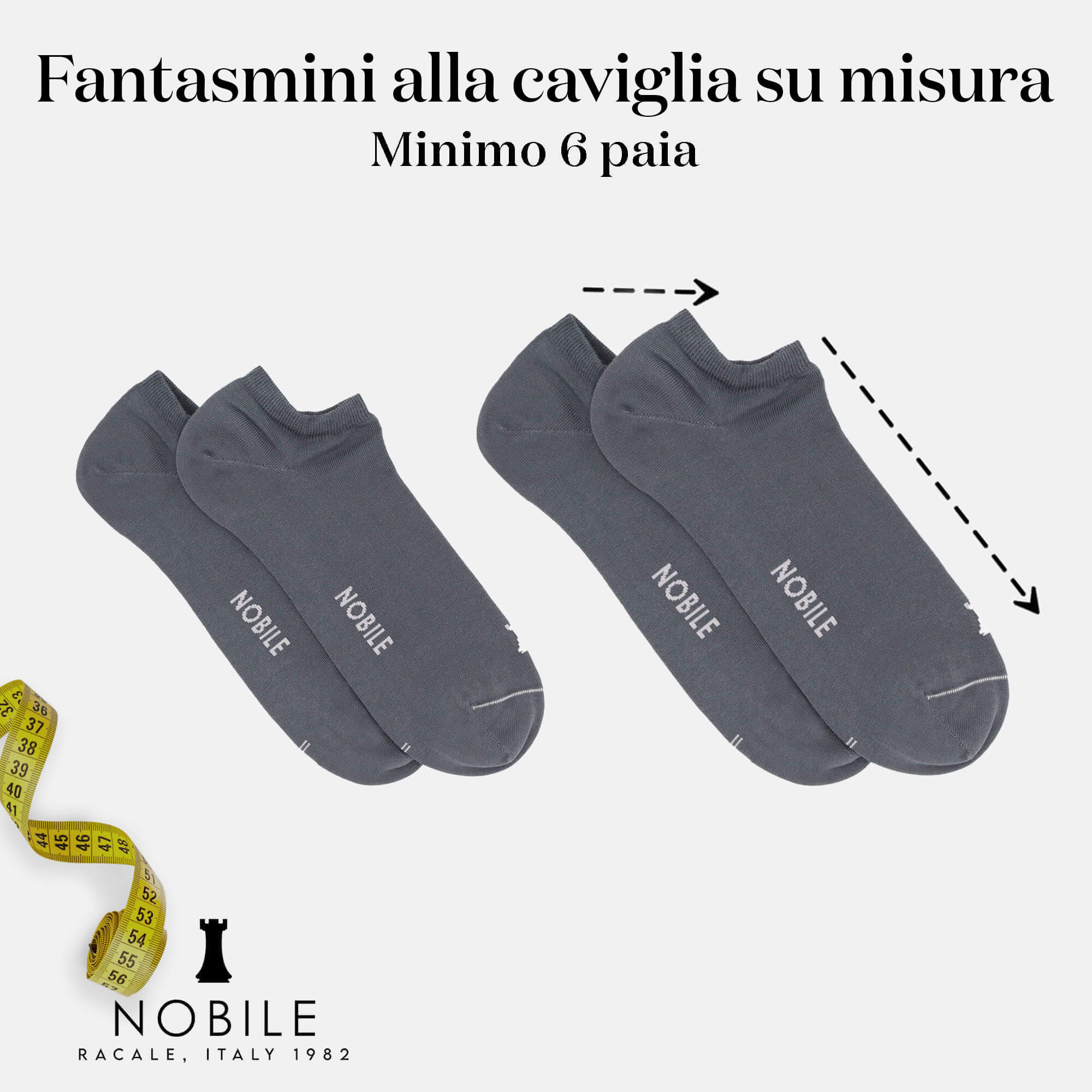 Taglia su misura - Fantasmini alla caviglia in cotone Makò (da 6 paia in su) - Image 3